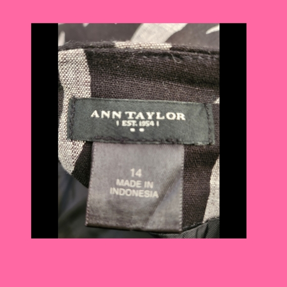 ANN TAYLOR GRAY & BLACK ABSTRACT PRINT PENCIL SKIRT SIZE 14 - Picture 4 of 4